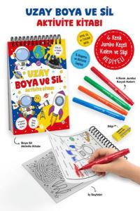 Uzay - Boya ve Sil Aktivite Kitabı / 3 Yaş +