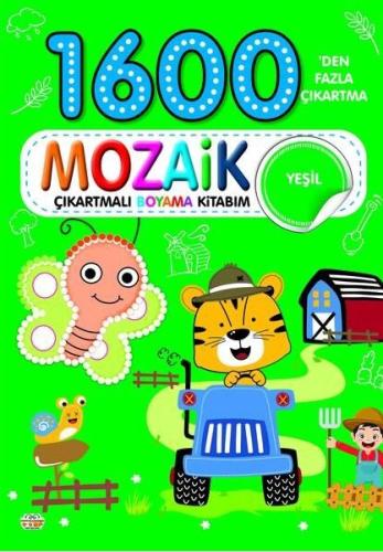 1600 Mozaik Çıkartmalı Boyama Kitabım Yeşil Kitap