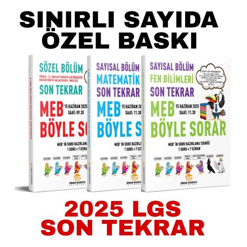 2025 LGS SON TEKRAR SÖZEL + SAYISAL BÖLÜM SORU BANKASI SETİ