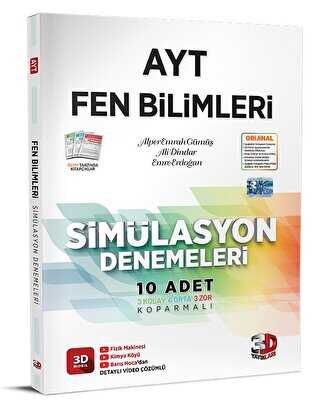 3D Yayınları 2023 AYT 3D Simülasyon Fen Bilimleri Denemeleri