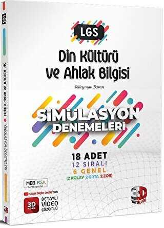 3D Yayınları 8. Sınıf LGS Din Kültürü ve Ahlak Bilgisi Simülasyon 18 Deneme