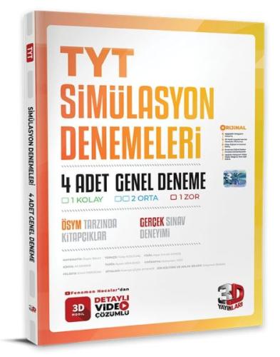 3D Yayınları TYT 4`lü Simülasyon Genel Deneme %23 indirimli Komisyon