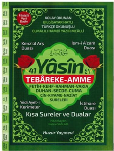 41 Yasin Hafız Boy Fihristli Bilgisayar Hattı Kolay Okunan Yasin-i Şerif -...