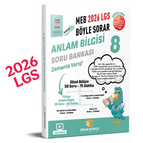 Sinan Kuzucu 8. Sınıf 2026 Lgs Meb Böyle Sorar Anlam Bilgisiİ Soru Bankası Video Çözümlü