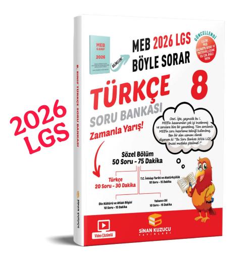 Sinan Kuzucu 8. Sınıf 2026 Lgs Meb Böyle Sorar TÜRKÇE Soru Bankası Video Çözümlü
