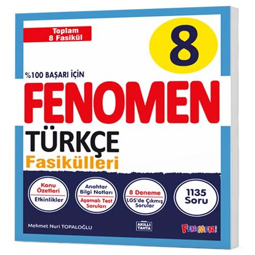 8 FENOMEN TÜRKÇE FASİKÜL SETİ (1-2-3-4-5-6-7-8. SAYILAR) (İADESİZ)