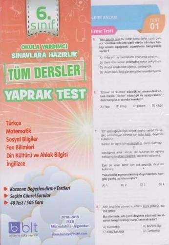 Bulut 6. Sınıf Tüm Dersler Yaprak Test Kolektif