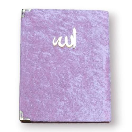 Çanta Boy Kadife Kapaklı Yasin Kitabı Süngerli 128 Sayfa Bebe Pembe Renk