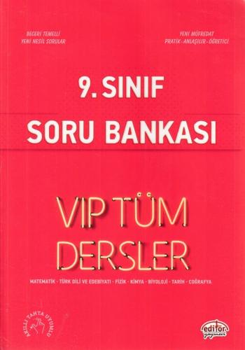 Editör 9. Sınıf VIP Tüm Dersler Soru Bankası Kırmızı Kitap (Yeni)