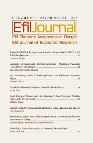 Efil Ekonomi Araştırmaları Dergisi - Cil:1 Sayı:1 2018 Kolektif