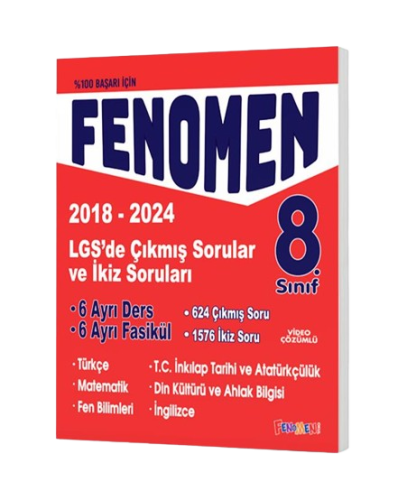 8 FENOMEN LGS ÇIKMIŞ SORULAR VE İKİZ SORULARI SETİ(6 KİTAP)