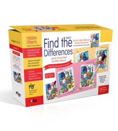 Find the Differences-2 (Level 2) - Search, Find and Mark the Hidden Objects-2 - Ages 2-5