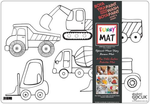 Funny Mat - İş Makineleri - 33,5x48cm