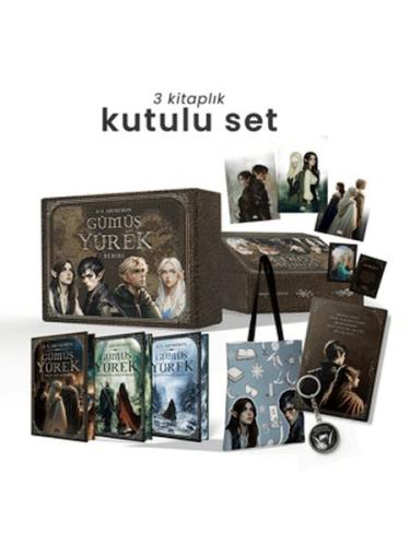 Gümüş Yürek Serisi - Üç Kitaplık Hediyeli Yan Boyamalı Kutu D. N. Arch