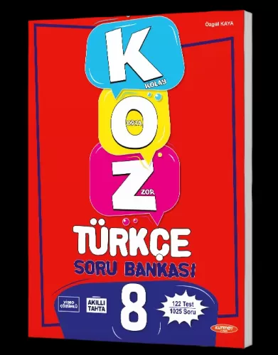 Kurmay Yayınları 8 (Kolay – Orta – Zor) Türkçe Soru Bankası