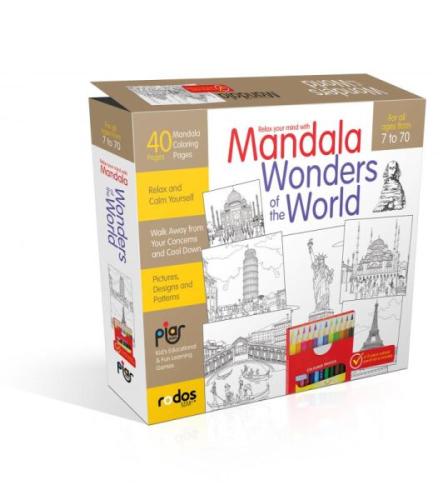 Mandala, Wonders Of The World - For All Ages From 7 To 70 - A12-piece-colored Pencil Set is Included