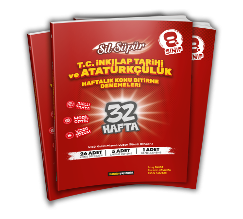 Maraton Yayıncılık 8.Sınıf Sil Süpür T.C. İnkılap Tarihi ve Atatürkçülük Konu Bitirme Denemeleri