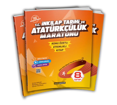 Maraton Yayıncılık 8.Sınıf T.C. İnkılap Tarihi ve Atatürkçülük Maratonu (Konu Özetli)