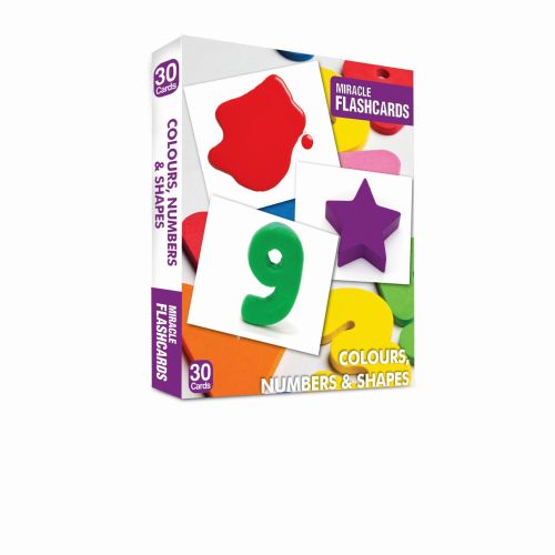 Miracle Flashcards Colours, Numbers and Shapes (30 Cards)