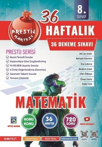 Nartest Yayınları 8. Sınıf Haftalık Matematik Denemeleri Bahadır Demir