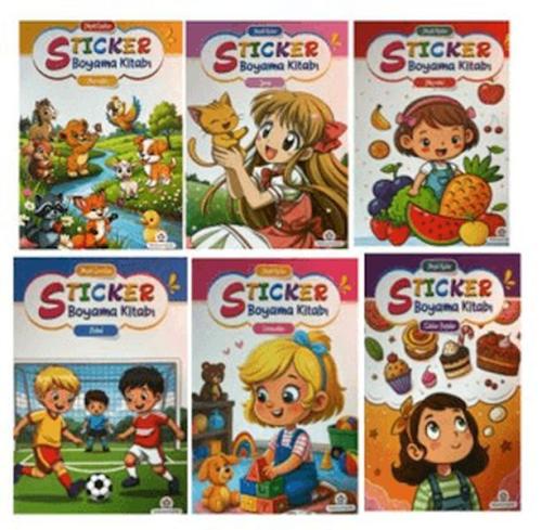 Neşeli Boyama Kitabı Sticker (6 Kitap Set) Kolektif