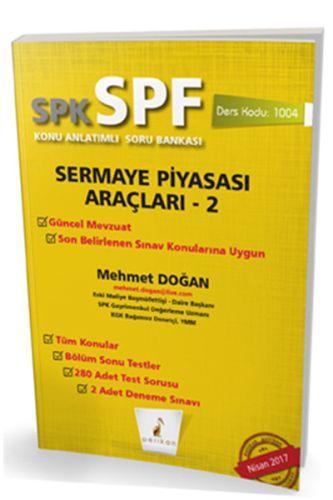 SPK-SPF Sermaye Piyasası Araçları 2 Konu Anlatımlı Soru Bankası Mehmet