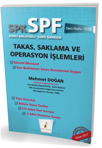SPK-SPF Takas, Saklama ve Operasyon İşlemleri Konu Anlatımlı Soru Bank