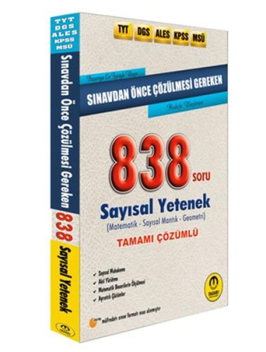 Tasarı DGS ALES TYT KPSS Öncesi Çözülmesi Gereken Sayısal Yetenek 838 Soru (Yeni)