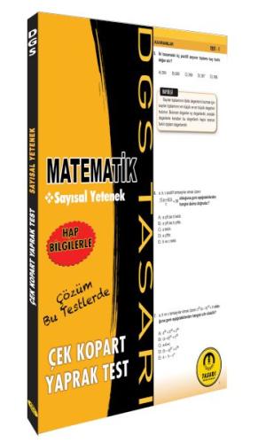 Tasarı DGS Matematik Sayısal Yetenek Yaprak Test Çek Kopart