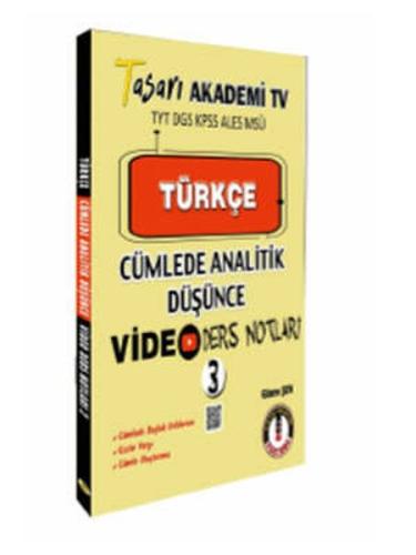 Tasarı Türkçe Cümlede Analitik Video Ders Notları 3 Gizem Şen