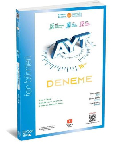 Üç Dört Beş 2021 AYT 10 lu Fen Bilimleri Denemesi %27 indirimli Ümit A