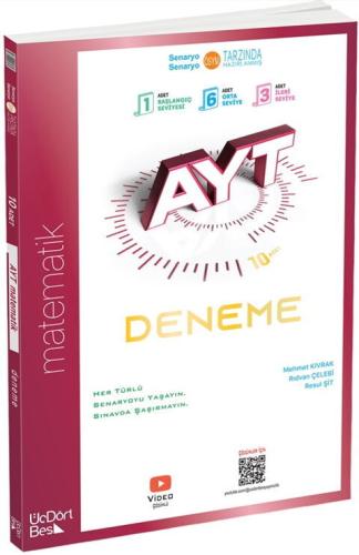 Üç Dört Beş 2021 AYT 10 lu Matematik Deneme %27 indirimli Mehmet Kıvra
