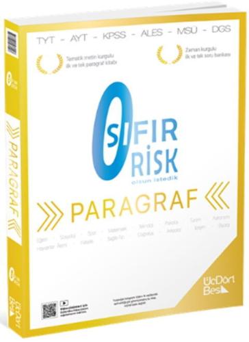ÜçDörtBeş Yayınları Paragraf Sıfır Risk ÜçDörtBeş Yayınları