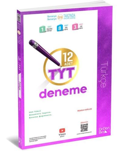 ÜçDörtBeş 2022 TYT Türkçe 12 Li Deneme %27 indirimli Kolektif